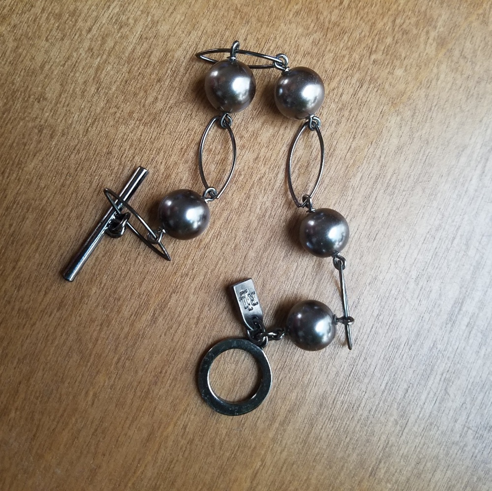 Ralph Lauren Gunmetal Pearl Bracelet